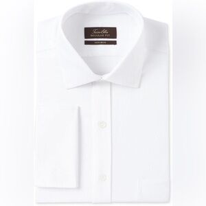 Tasso Elba French Cuffs White Non-iron Cotton Dressy Button down Mens Shirt L